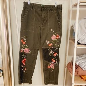 Anthropologie Embroidered Pants